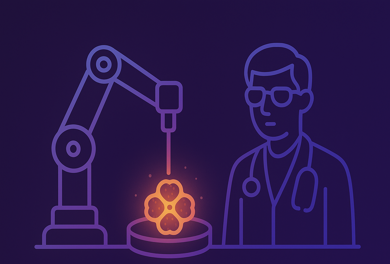 A bioprinting workflow being developed at the bench